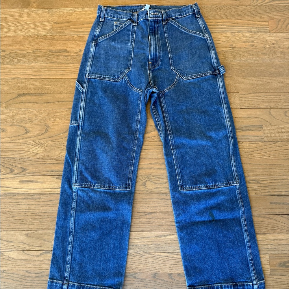 High-Rise Women's Denim Carpenter Jeans in Blue